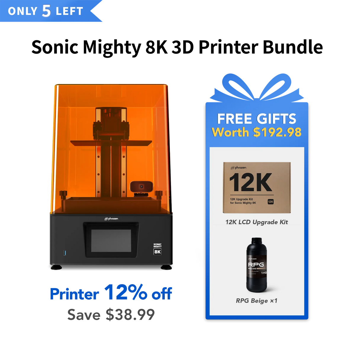 Sonic Mighty 8K 3D Printer Bundle
